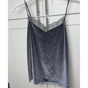 Velvet Cami Tank Top Gray Silver Rolla Coster Size Large